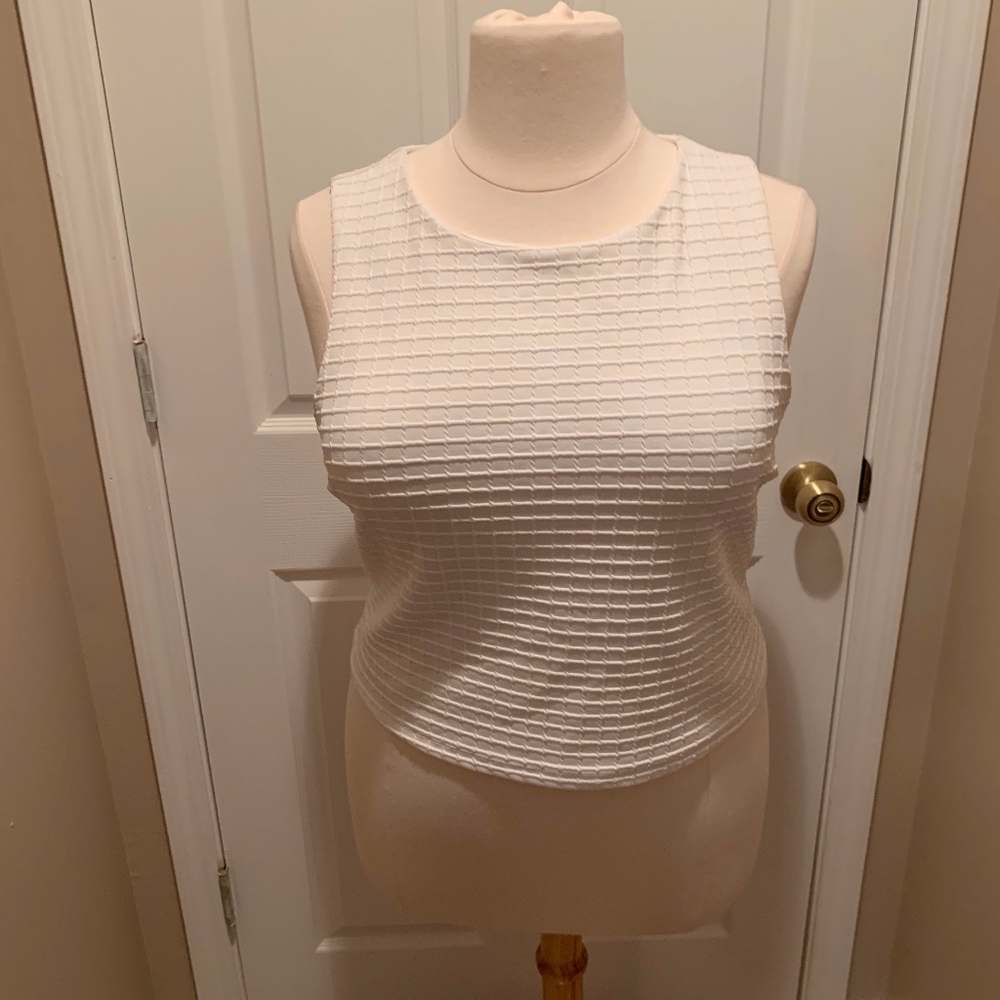 Forever 21 White Sleeveless Crop Top